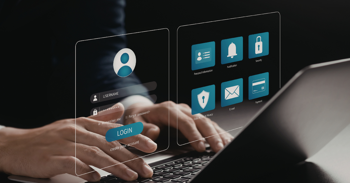 A laptop is open with boxes where personal information needs to be entered into.