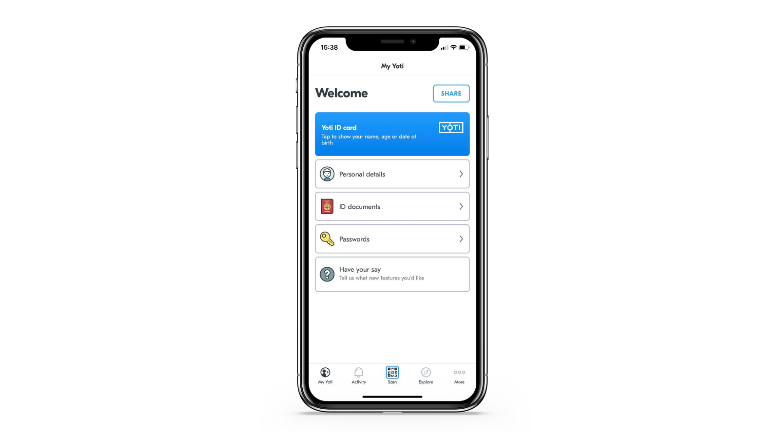 A mobile with the screen on the Security & Vetting Solutions online portal.