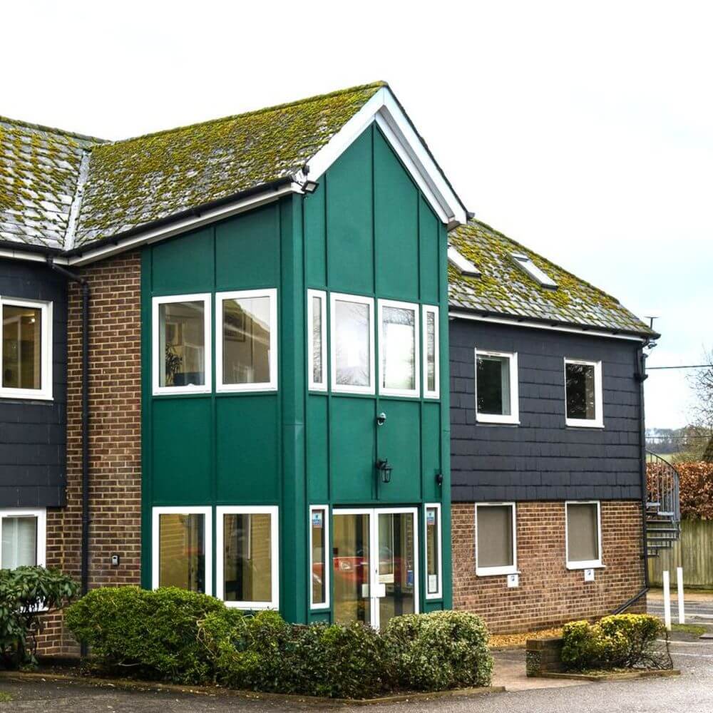 The entrance to the building where Security & Vetting Solutions is based in Winchester.